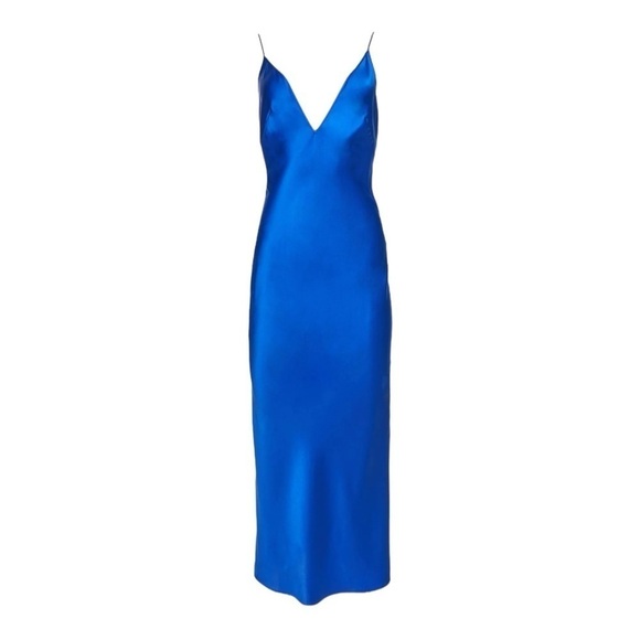 SER.O.YA Rowan Silk Maxi Dress in Royal Blue NWT - Picture 5 of 5